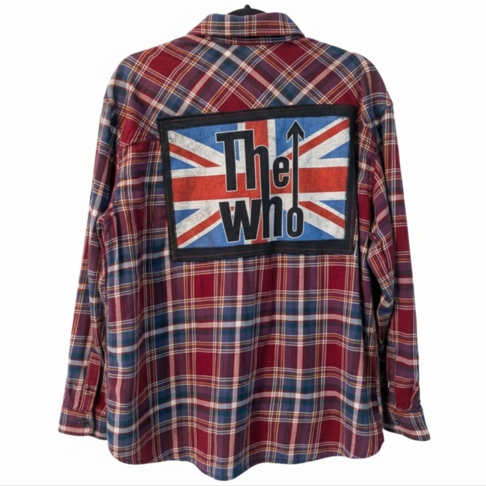 THE WHO Upcycled Plaid Flannel Shirt Hand Crafted